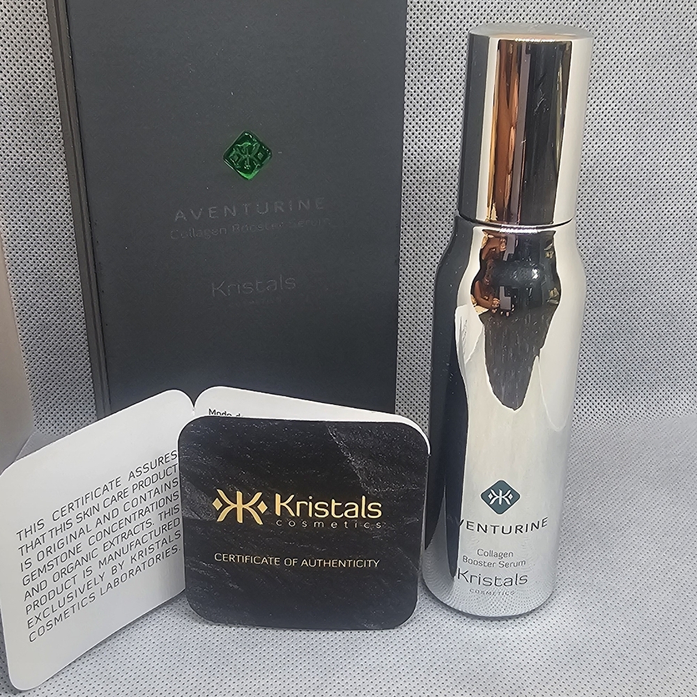 NEW‎ Kristals -Aventurine Collagen Booster Face Serum 1.7 Fl. Oz. with COA